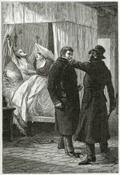 La morte di Fantine - Illustrazione da Les Misérables, XIX secolo